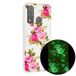 For Huawei P smart 2020 Luminous TPU Mobile Phone Protective Case(Rose Flower)