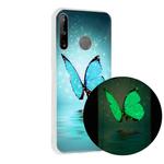 For Huawei P40 lite E Luminous TPU Mobile Phone Protective Case(Butterfly)