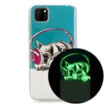 For Huawei Y5p Luminous TPU Mobile Phone Protective Case(Headset Dog)
