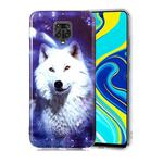 For Xiaomi Redmi Note 9 Pro Luminous TPU Soft Protective Case(Starry Sky Wolf)