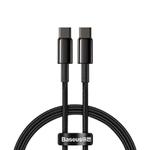 Baseus Tungsten Gold Series 100W USB-C / Type-C to USB-C / Type-C Fast Charging Data Cable, Length:1m(Black)