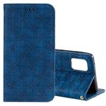 For Samsung Galaxy A71 5G Lucky Flowers Embossing Pattern Magnetic Horizontal Flip Leather Case with Holder & Card Slots(Dark Blue)