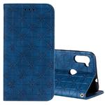 For Samsung Galaxy A11 / M11 Lucky Flowers Embossing Pattern Magnetic Horizontal Flip Leather Case with Holder & Card Slots(Dark Blue)