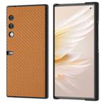 For Honor V Purse Carbon Fiber Texture Protective Phone Case(Light Brown)