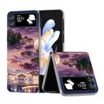 For Samsung Galaxy Z Flip4 5G Painted Pattern PC Phone Case(Moon Tower)