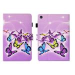 For Samsung Galaxy Tab A9+ Coloured Drawing Stitching Flip PU Tablet Case with Sleep / Wake-up Function(Butterflies)