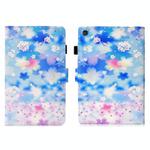For Samsung Galaxy Tab A9+ Coloured Drawing Stitching Flip PU Tablet Case with Sleep / Wake-up Function(Petal Rain)