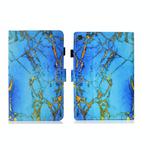 For Samsung Galaxy Tab A9+ Coloured Drawing Stitching Flip PU Tablet Case with Sleep / Wake-up Function(Gilded Marble)