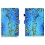 For Samsung Galaxy Tab A9 Coloured Drawing Stitching Flip PU Tablet Case with Sleep / Wake-up Function(Gilded Marble)