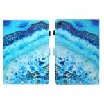 For Samsung Galaxy Tab A9+ Coloured Drawing Stitching Flip PU Tablet Case with Sleep / Wake-up Function(Blue Marble)