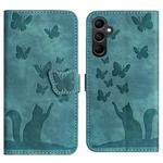 For Samsung Galaxy A05s Butterfly Cat Embossing Flip Leather Phone Case(Wathet)