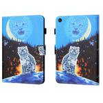 For Samsung Galaxy Tab A9+ Coloured Drawing Stitching Flip PU Tablet Case with Sleep / Wake-up Function(Double Shadow Tiger)