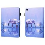 For Samsung Galaxy Tab A9+ Coloured Drawing Stitching Flip PU Tablet Case with Sleep / Wake-up Function(Tree and Elephant)