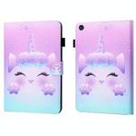 For Samsung Galaxy Tab A9+ Coloured Drawing Stitching Flip PU Tablet Case with Sleep / Wake-up Function(Unicorn)