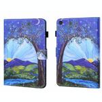 For Samsung Galaxy Tab A9+ Coloured Drawing Stitching Flip PU Tablet Case with Sleep / Wake-up Function(Sunrise and Tree)