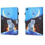 For Samsung Galaxy Tab A9 Coloured Drawing Stitching Flip PU Tablet Case with Sleep / Wake-up Function(Double Shadow Tiger)