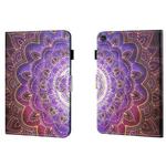 For Samsung Galaxy Tab A9 Coloured Drawing Stitching Flip PU Tablet Case with Sleep / Wake-up Function(Datura Flowers)