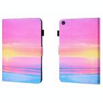 For Samsung Galaxy Tab A9 Coloured Drawing Stitching Flip PU Tablet Case with Sleep / Wake-up Function(Sunrise)