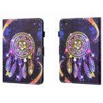 For Samsung Galaxy Tab A9 Coloured Drawing Stitching Flip PU Tablet Case with Sleep / Wake-up Function(Starry Sky Wind Chimes)