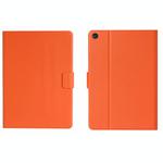 For Samsung Galaxy Tab A9 Pure Color PU Tablet Case with Sleep / Wake-up Function(Orange)