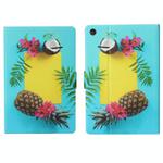 For Samsung Galaxy Tab A9 Voltage Coloured Drawing Smart PU Tablet Case with Sleep / Wake-up Function(Pineapple)