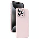 For iPhone 15 Pro Microfiber Liquid Silicone Shockproof Phone Case(Pink)