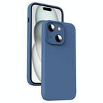 For iPhone 15 Plus Microfiber Liquid Silicone Shockproof Phone Case(Blue)