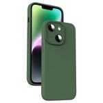 For iPhone 14 Plus Microfiber Liquid Silicone Shockproof Phone Case(Dark Green)