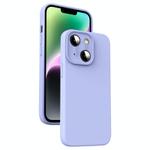 For iPhone 14 Plus Microfiber Liquid Silicone Shockproof Phone Case(Purple)