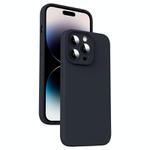 For iPhone 14 Pro Microfiber Liquid Silicone Shockproof Phone Case(Black)