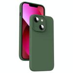For iPhone 13 Microfiber Liquid Silicone Shockproof Phone Case(Dark Green)
