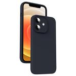 For iPhone 12 Microfiber Liquid Silicone Shockproof Phone Case(Black)