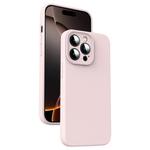 For iPhone 16 Pro Max Microfiber Liquid Silicone Shockproof Phone Case(Pink)