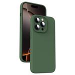 For iPhone 16 Pro Microfiber Liquid Silicone Shockproof Phone Case(Dark Green)