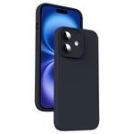 For iPhone 16 Plus Microfiber Liquid Silicone Shockproof Phone Case(Black)