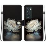 For Tecno Camon 18 Premier Crystal Texture Colored Drawing Leather Phone Case(Crystal Peony)