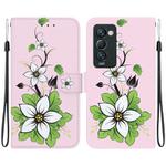 For Tecno Camon 18 Premier Crystal Texture Colored Drawing Leather Phone Case(Lily)