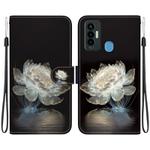 For Tecno Camon 18i Crystal Texture Colored Drawing Leather Phone Case(Crystal Peony)