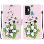 For Tecno Camon 18i Crystal Texture Colored Drawing Leather Phone Case(Lily)