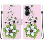 For Tecno Camon 19 Pro 5G Crystal Texture Colored Drawing Leather Phone Case(Lily)