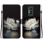 For Tecno Phantom X Crystal Texture Colored Drawing Leather Phone Case(Crystal Peony)