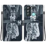 For Tecno Pop 5 LTE BD4 Crystal Texture Colored Drawing Leather Phone Case(Cat Tiger Reflection)