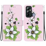 For Tecno Pop 6 Go Crystal Texture Colored Drawing Leather Phone Case(Lily)