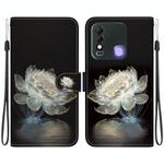 For Tecno Spark 8 / 8T Crystal Texture Colored Drawing Leather Phone Case(Crystal Peony)