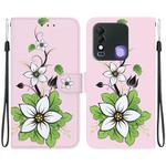 For Tecno Spark 8 / 8T Crystal Texture Colored Drawing Leather Phone Case(Lily)