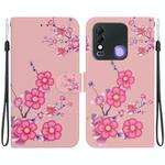For Tecno Spark 8 / 8T Crystal Texture Colored Drawing Leather Phone Case(Cherry Blossoms)