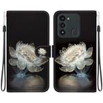 For Tecno Spark Go 2022 / 8C Crystal Texture Colored Drawing Leather Phone Case(Crystal Peony)