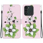 For Tecno Spark Go 2022 / 8C Crystal Texture Colored Drawing Leather Phone Case(Lily)