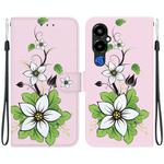 For Tecno Pova 4 Pro Crystal Texture Colored Drawing Leather Phone Case(Lily)