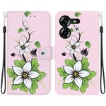 For Tecno Pova 5 Crystal Texture Colored Drawing Leather Phone Case(Lily)